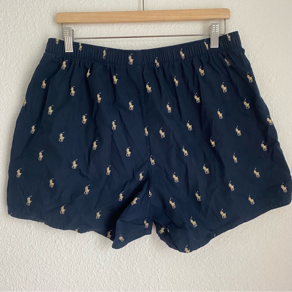 Polo Ralph Lauren navy blue and gold logo print boxer shorts, size L - Picture 3 of 4